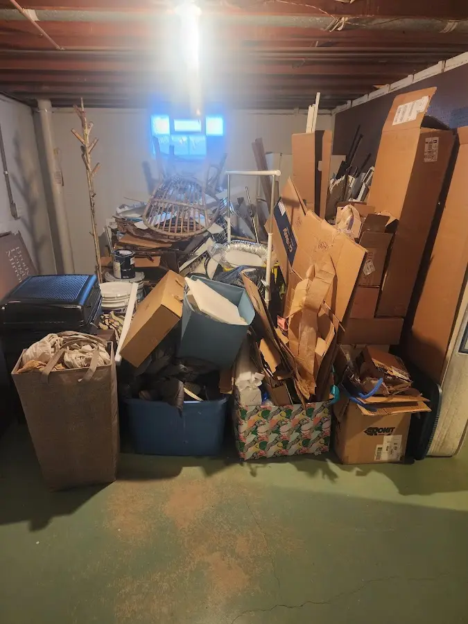 Roll-off dumpster container at job site for 8 Yard Dumpster Rental in Wilkinsburg